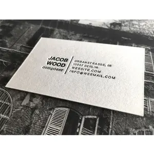 Cartões de galeria impressão personalizada, novo papel gravado do cartão de visita do 500gsm
