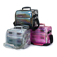 KONCAI FAMA Factory Magnifique Trousse de Maquillage en Vinyle Pailleté pour Cosmétiques et Beauté