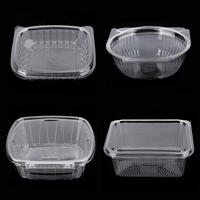 Récipient rectangulaire de forme ovale du fabricant de boîte d'emballage en plastique jetable transparente pour le gâteau de gelée de pain de pizza de sushi