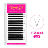 Extensions de cils synthétiques en forme de V, finition mate foncée, 0,07 mm, sans cruauté animale, avec longueur personnalisable, cils croisés en filet maillé