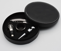 Coffret Cadeau Personnalisé 4 Pièces en Acier Inoxydable Style Chinois avec Tire-Bouchon, Décapsuleur et Anneau Verseur de Vin