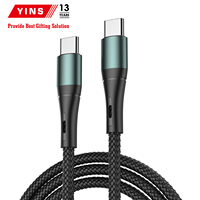 Kabel USB-C Tipe-C 60W/100W/240W Logo Kustom 100cm, Jalinan Nilon, Konduktor Tembaga Murni, Pengisian Cepat 5A untuk Earphone IOS
