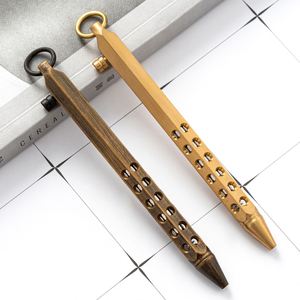 Wholesale Stock <b>Tactical</b> Brass Bolt Ball Point <b>Pen</b> With Hole Business Printed Logo Custom for Gift Office - Product Image 1