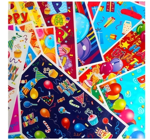 Confezione da 10 Sacchetti Regalo per Feste di <span class=keywords><strong>Compleanno</strong></span> e Laurea per Bambini, Tema <span class=keywords><strong>Compleanno</strong></span>, Riciclabili, Rettangolari, con Disegni Cartoon, Portatili in Plastica - Product Image 6