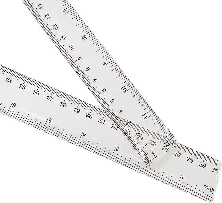 4 Righelli In Plastica 30cm/12" - Trasparenti E Infrangibili Per Scuola/Ufficio - Foto 4