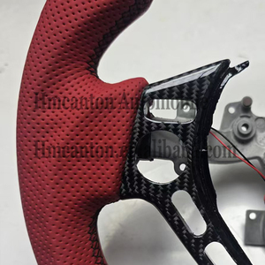 Volant de voiture en cuir perforé et fibre de carbone avec LED pour Nissan GTR 35 - Vente en gros - Offre spéciale - Product Image 4
