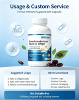 Gélules d'huile de spores de Ganoderma Lucidum à marque privée – Compléments alimentaires à base de plantes pour le soutien immunitaire et nutritionnel – Capsules molles personnalisables OEM