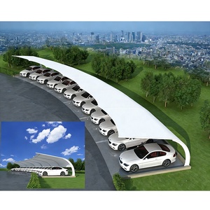 Fabricant de carports en acier galvanisé, structure en membrane PVDF, abri de stationnement extérieur personnalisé, abri de stationnement imperméable - Product Image 4