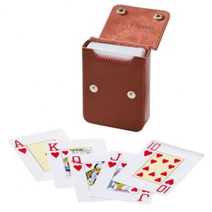 Boîte à cartes de poker en cuir haut de gamme, boîte à cartes de jeu en cuir, boîte pliable, emballage portable pour cartes de poker - Product Image 3