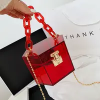 Scatola trasparente acrilica Mini Creative Ins borse Wild Chain Sling Messenger 2022 borse e borsette borsa a mano da donna borsa in Pvc