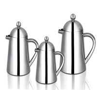 Cafetière à piston en acier inoxydable à double filtre de 12 oz avec couvercle, isolation thermique et infuseur à thé pour la cuisine