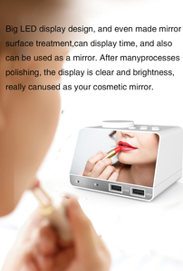 Máy tính để bàn loa đồng hồ báo thức với FM Đài phát thanh đa chức năng gương dẫn màn hình kỹ thuật số Đồng hồ báo thức kép USB sạc cổng - Product Image 5