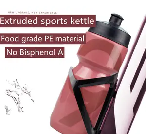 Sepeda Gunung Sepeda Bersepeda Botol Air Minum dengan Pemegang Kandang Luar Ruangan Olahraga Plastik Portabel Ketel Botol Air Minum