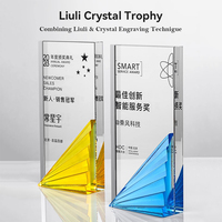 Trophée Aile Colorée 2024, Plaque Colorée, Plaque en Cristal, Récompense Personnalisée, Récompenses en Cristal, Trophée en Verre Personnalisé