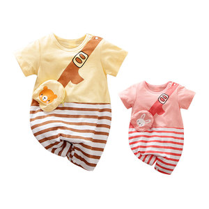 Combinaison à manches courtes pour nouveau-né, vêtements pour bébé fille et garçon, vente en gros - Product Image 1