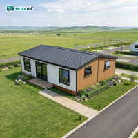 Maison préfabriquée à un étage avec 2 chambres, en panneaux de ciment mousse, étanche, alimentée à l'énergie solaire, type villa