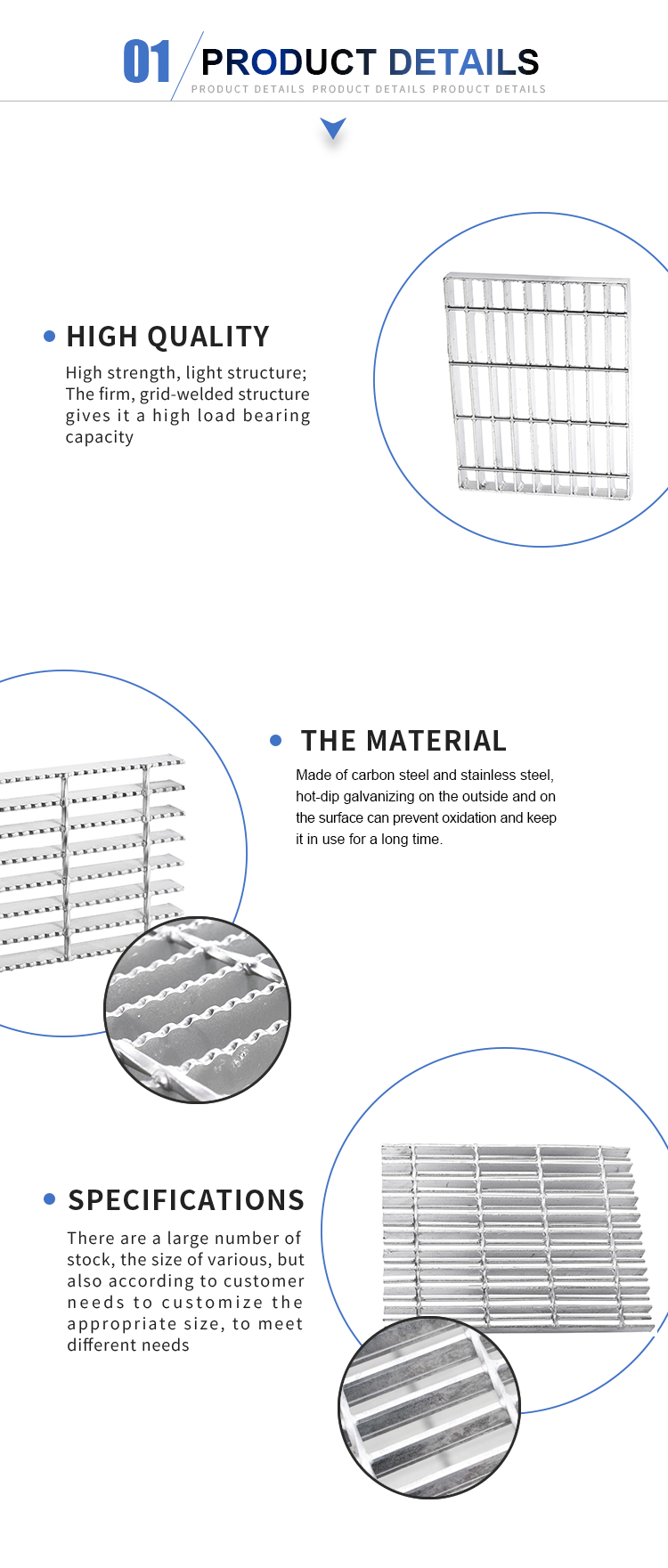 Galvanized Steel Grating Welded Steel Bar 25x3 800x1000 Metal Grid Plate For Platform Walkway