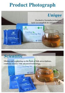 Té Herbal Lianhua Clearing Tea con Cordate, Houttuynia Ageratum, Pieplant, Raíz <span class=keywords><strong>de</strong></span> Rhodiola, Mentol y <span class=keywords><strong>Regaliz</strong></span> - Product Image 4