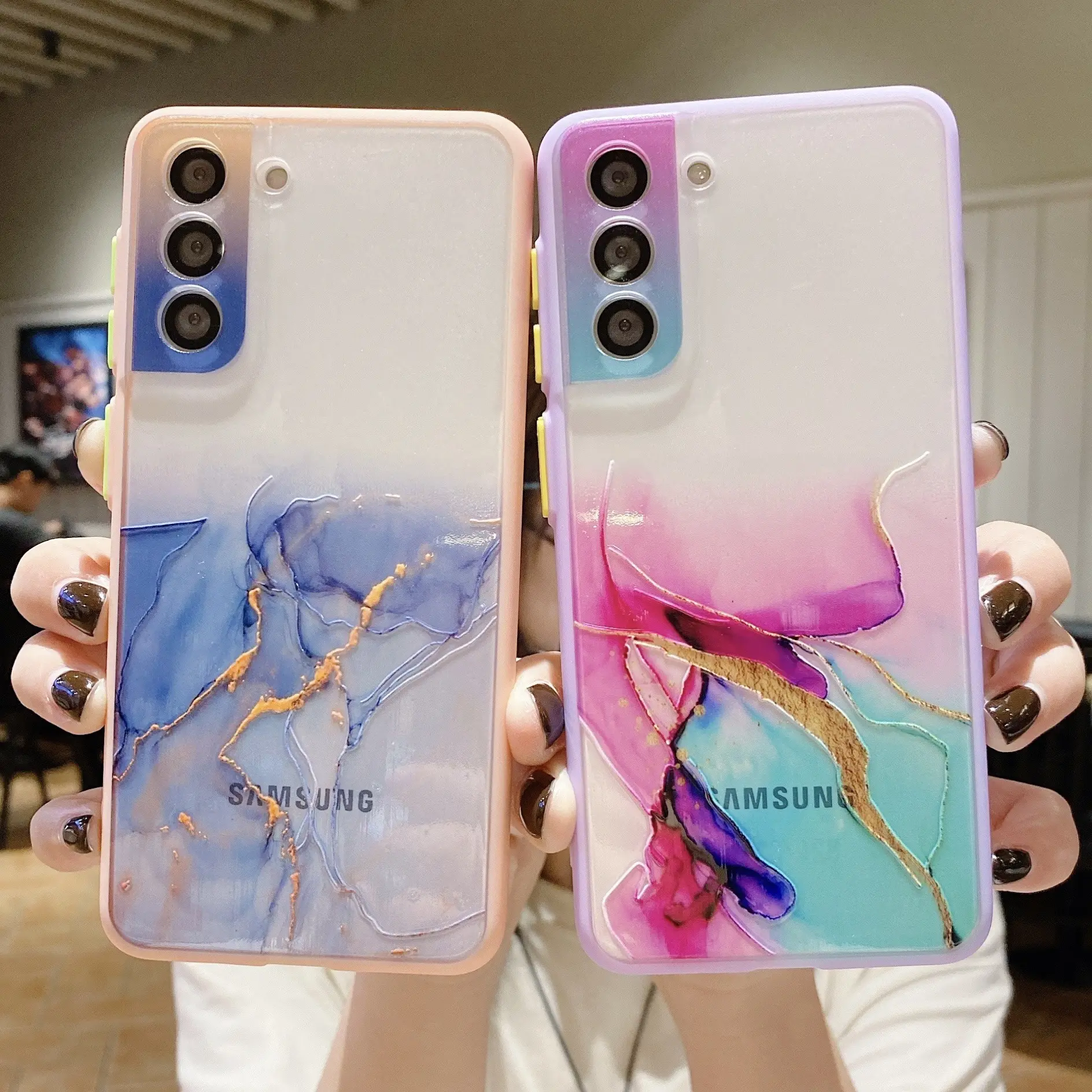 New Design Gradient Watercolor Marble Painting Mobile Phone Case For Samsung Galaxy S21 Ultra Note 20 Plus A52 A32 A42 A72