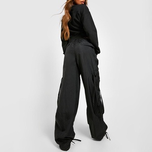 Custom Wide Leg Denim Pants Women's Jeans Zipper Fly Low Rise Cargo Jeans Vintage <strong>Old</strong> Jeans - Product Image 4