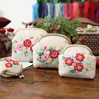 Set Dompet Koin DIY Cina, Dompet Buatan Tangan, Perlengkapan Pembuatan Tas Cross Stitch, Tas Bordir DIY