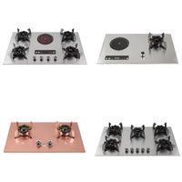 Kompor Gas Tanam Panel Stainless Steel Hemat Energi, Memasak Cepat, 2 Tungku, untuk Rumah Tangga