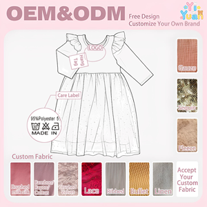 ชุดเดรสเด็กผู้หญิงลายดอกไม้สีแดง แต่งระบาย แขนยาว สไตล์วินเทจ ลายดอกเชอร์รี่ ผ้าฝ้าย - Product Image 2