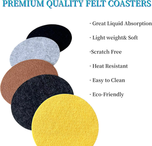 Sous-verre en verre de haute qualité avec coussinet en <span class=keywords><strong>feutre</strong></span>, protection de table, imperméable, lavable, pour café, boissons chaudes, tasses, sets de table - Product Image 6