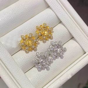 22550 DIY <b>Pearl</b> Accessories S925 <b>Silver</b> <b>Earrings</b> with 3-9mm Multiple Beads Hollow Support <b>Silver</b> Jewelry Diamond <b>Earrings</b> - Product Image 3