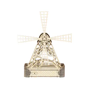 3D Wooden Puzzle Windmill Assembly Toy Puzzle For Kids