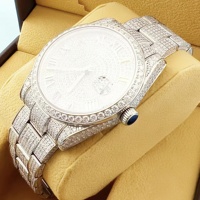 Montre mécanique automatique de luxe pour homme en acier inoxydable avec calendrier et diamants colorés, cadran Seiko en cristal saphir