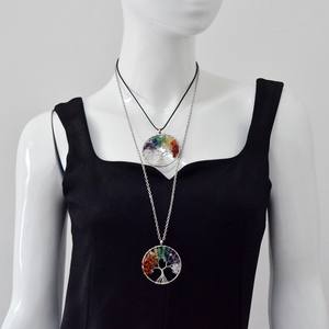 Collar de árbol de la vida de cuarzo, cristales curativos naturales, colgante de piedras preciosas de <span class=keywords><strong>7</strong></span> Chakras para Día de la madre/del padre - Product Image 5