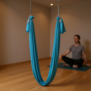 Amaca Antigravità Portatile Blu per Yoga Aereo, 11 Iarde, in Tessuto di Nylon, con Sistema di Fissaggio Completo, per Pratica di Flying Yoga - Product Image 2