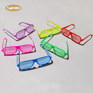 YAachen-Lunettes de soleil à fente de couleur néon style obturateur 80's Party pour enfants adultes rétro Rock Pop Star <span class=keywords><strong>Disco</strong></span> Dress-Up Party - Product Image 5