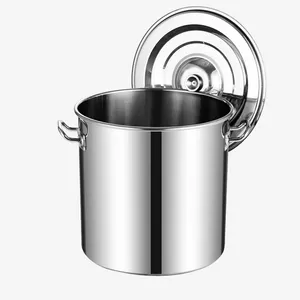 Potes de indução comercial personalizadas, potes multifuncionais de aço inoxidável para cozinhar panelas de sopa e estoque