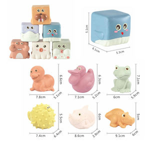 Le plus récent jouet d'empilage sensoriel de <span class=keywords><strong>cube</strong></span> d'animal de bébé <span class=keywords><strong>empilable</strong></span> doux éducatif pour bébé - Product Image 2