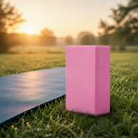 Bloc de yoga en EVA rose haute densité, coussin de soutien stable pour le yoga et l'entraînement physique