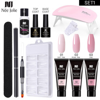 Extension d'ongle de marque privée poly gel unhas Kit d'ongle en poly gel acrylique en vrac avec lampe à led UV