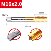 Tarauds de machine à rainure droite en spirale en acier rapide HSS M35 revêtus de titane M3-M12, super résistants à l'usure, pour acier inoxydable