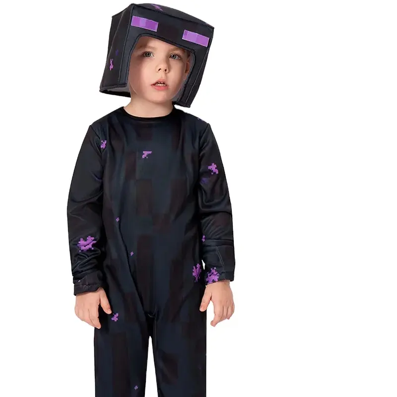 TV e film per bambini Costume da supereroe classico gioco nero tuta steven per Halloween MC costumi Cosplay