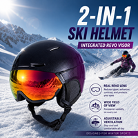 Casque de ski Platinum avec visière rétractable Revo, certifié CE EN1077, en ABS et EPS, pour le ski alpin et le snowboard