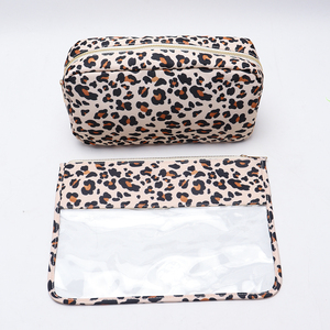 Phụ Nữ Cheetah Mô Hình Không Thấm Nước Nylon Pouch Rõ Ràng Túi Vệ Sinh Cá Nhân Tổ Chức Phụ Nữ Trang Điểm Du Lịch Túi Leopard In Mỹ Phẩm Túi - Product Image 3