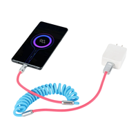 Vente chaude Bobine Câble De Charge Spirale Usb Câble De Données Type C Micro Ressort Flexible USB à Type C Câble De Charge Rétractable