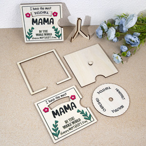 Letrero Giratorio de Madera con Impresión Personalizada, Decoración para el Día de la Madre, Tarjeta de Felicitación de Madera para el Día de la Madre, el Mejor Regalo para Mamá - Product Image 4