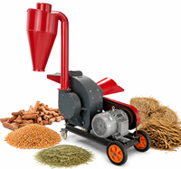 Nouveau broyeur à marteaux cyclonique mobile (capacité 2 tonnes/heure, moteur diesel/essence/électrique) pour maïs, paille, céréales et volailles