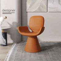 Nouveau tabouret de coiffeuse rotatif minimaliste, chaise de maquillage moderne, cadre en fer, style crème de luxe léger, dossier pour nail art, durable, chambre à coucher