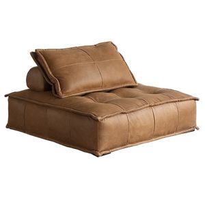 Wabi-sabi muebles de hotel sofá de gran tamaño silla escandinava tela de lino marrón cuero <span class=keywords><strong>Puff</strong></span> sofá silla - Product Image 6