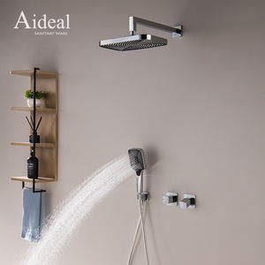 Montado en la pared 300*200 <span class=keywords><strong>ducha</strong></span> superior Cromo latón macizo Cuerpo principal oculto Grifo de <span class=keywords><strong>ducha</strong></span> de doble manija - Product Image 6