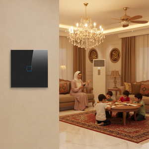 CNSKOU Tuya Interruptores de Pared Inteligentes Controlados por Wifi, Nuevo Diseño EU/UK, Interruptor Táctil de Luz de 1/2/3/4 Vías, Compatible con <span class=keywords><strong>Alexa</strong></span> y Google, 10A - Product Image 1