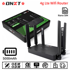 DNXT Router Sim Card WiFi 6 2.4GHz Wifi Hotspot Device AP Mode VPN Sim Card Router 4g 5000mAh Cat4 Wifi Router Oem Work Use - Product Image 1